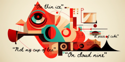 abstract background with quoted idioms