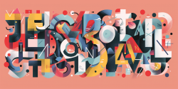 typography style illustration with italics