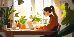 student writing a reflective essay