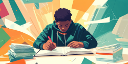 student structuring an essay