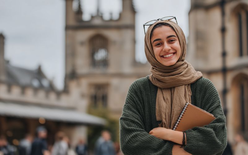 student outside university
