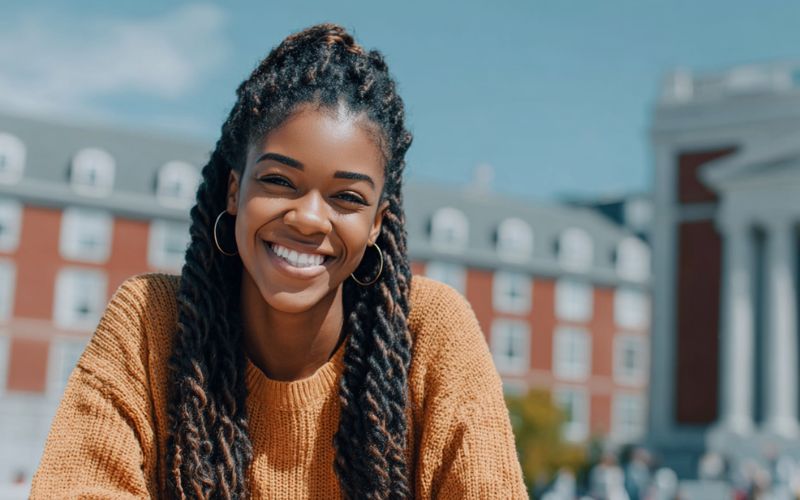 happy student at university